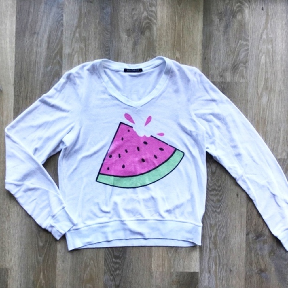 Wildfox Watermelon Oversized Beach Sweatshirt